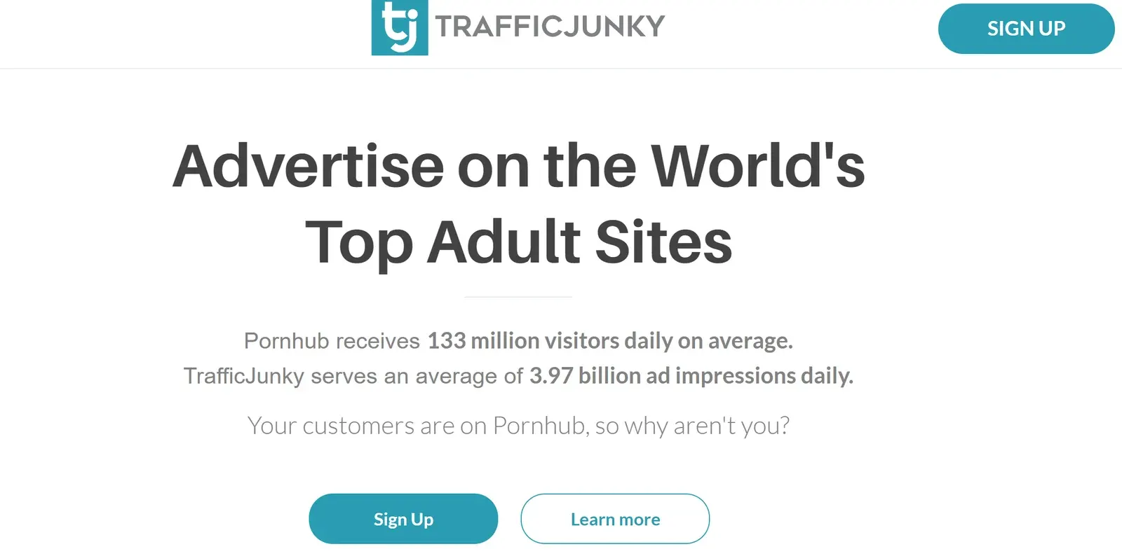 Interface da plataforma de anúncios TrafficJunky