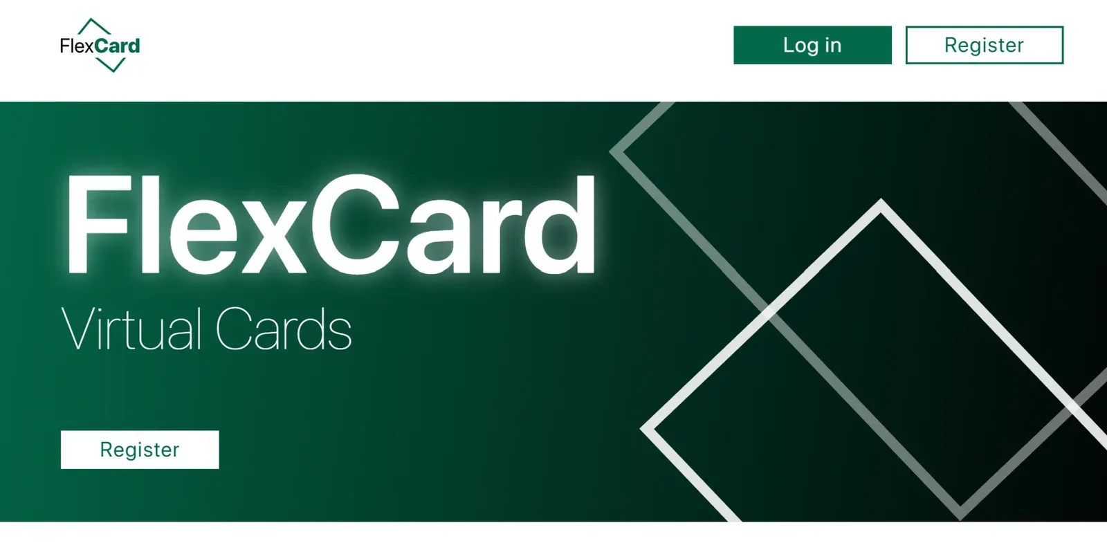 Site do serviço de cartões virtuais Flex.Card