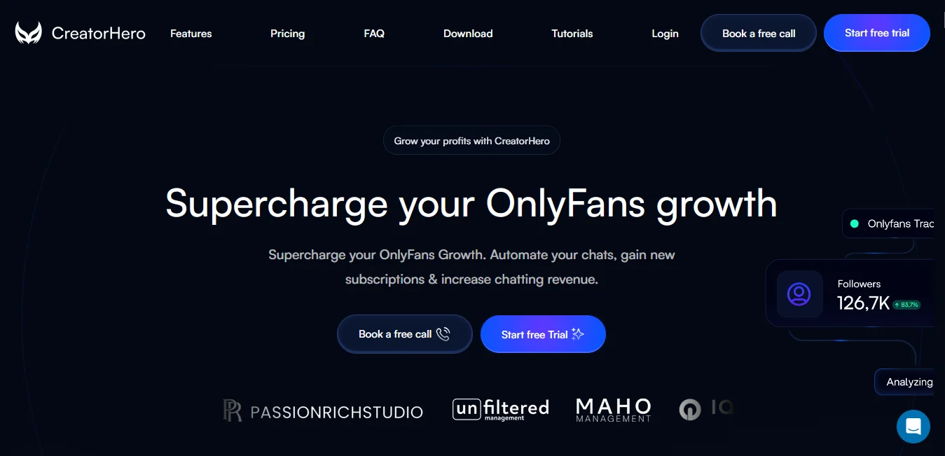 Illustration 1 for the material “Review of CreatorHero CRM for OnlyFans, agencies and solo models”